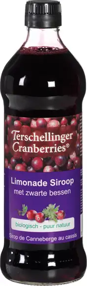 Cranberry-Zwarte bes siroop