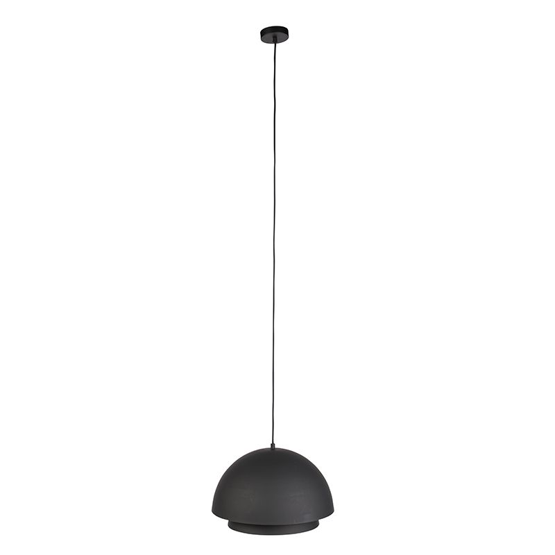 Scandinavische hanglamp zwart met wit 2-laags - Claudius