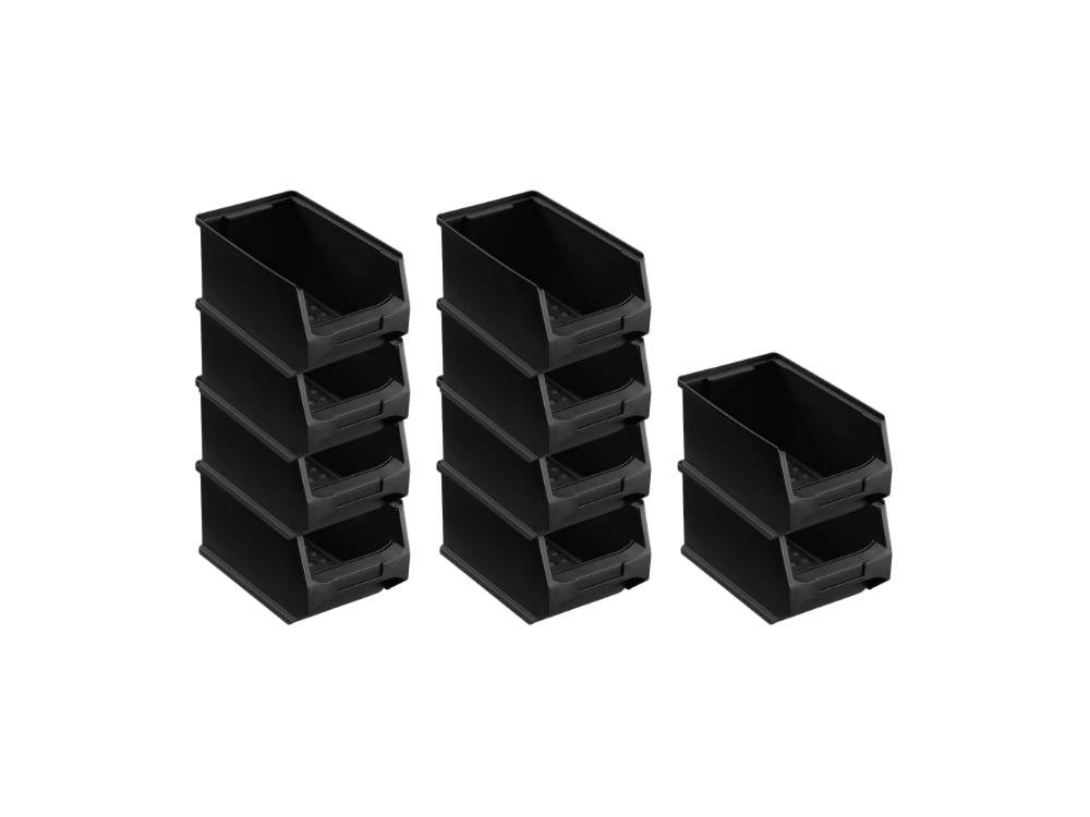 PROREGAL Value Pack 10 x Geleidende opbergdozen 3,0 HxBxD 12,5 x 14,5 x 23,5 cm 2,8 liter ESD-opslagcontainers Opbergdozen