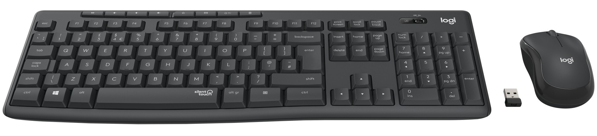 Logitech - MK295 Silent Wireless Combo Keyboad & Mouse set - Nordic Layout