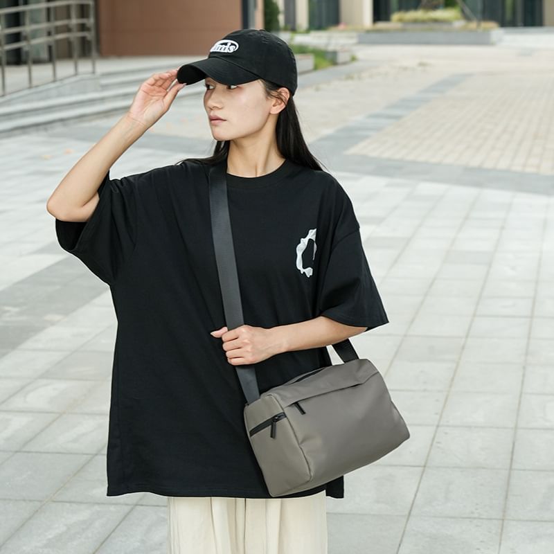 Wavecho - Effen crossbodytas met rits