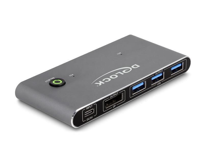 Delock KVM Switch Displayport 8K 30 Hz mit USB 5 Gbps Delock DisplayPort KVM Switch 8K 30 Hz mit USB 5 Gbps