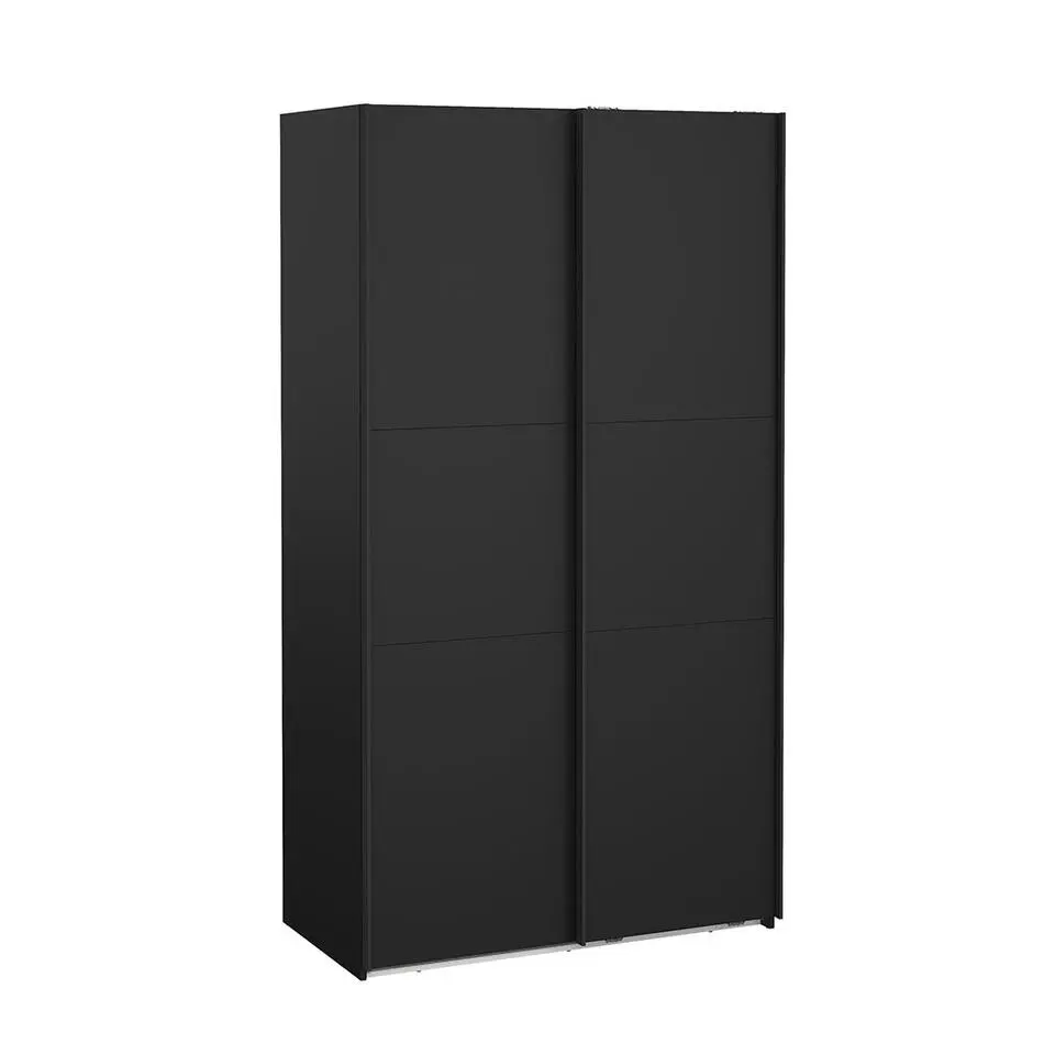 Hioshop Como schuifdeurkast 2 deuren 120x220cm mat zwart