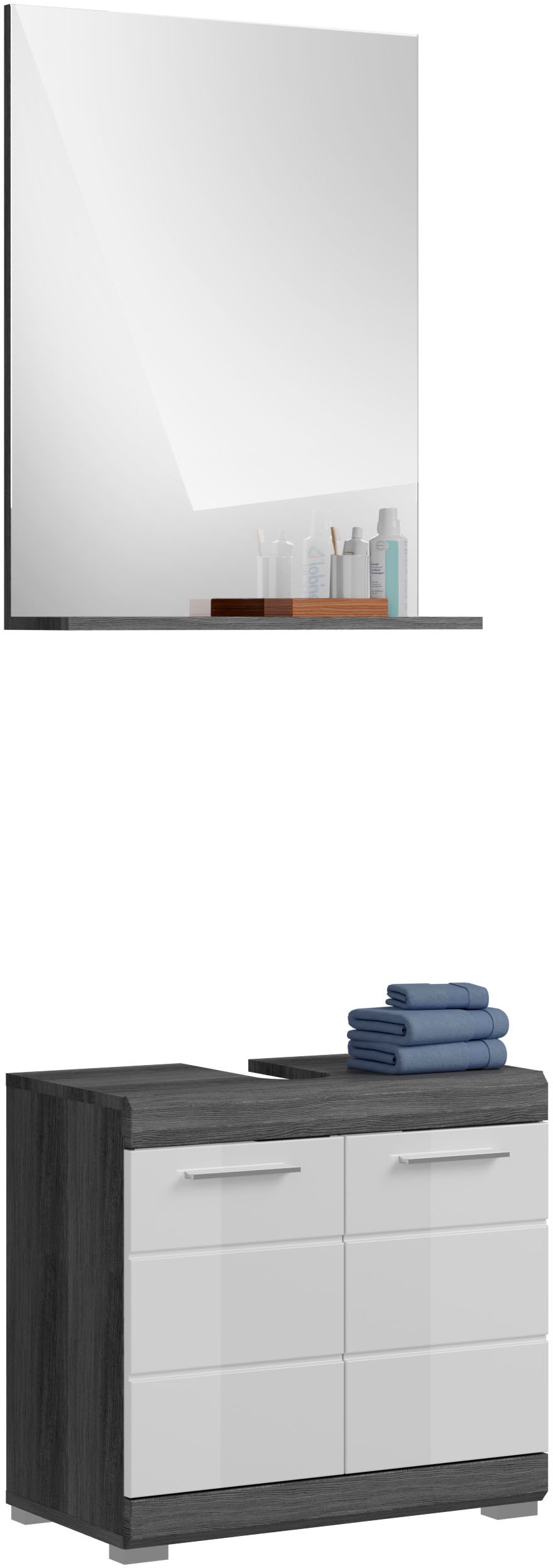 INOSIGN Badmöbel-Set »Siena, 2 teilig, bestehend aus: Waschbeckenunterschrank, Spiegel« Set, TOPSELLER!, 2 Stk. tlg.
