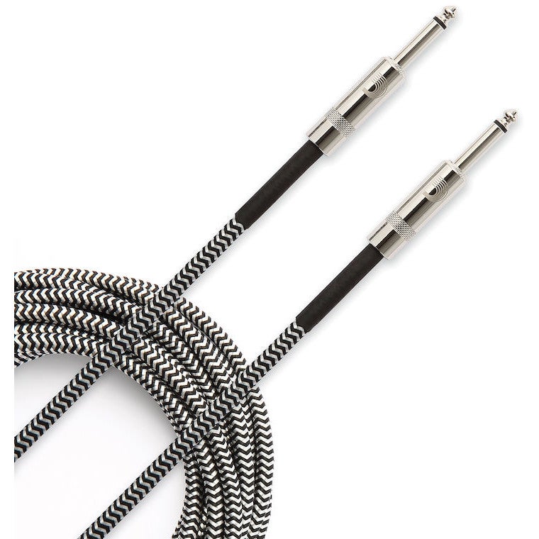 D'Addario PW-BG-20BG Braided instrumentkabel grijs 20ft (6 m) recht-recht