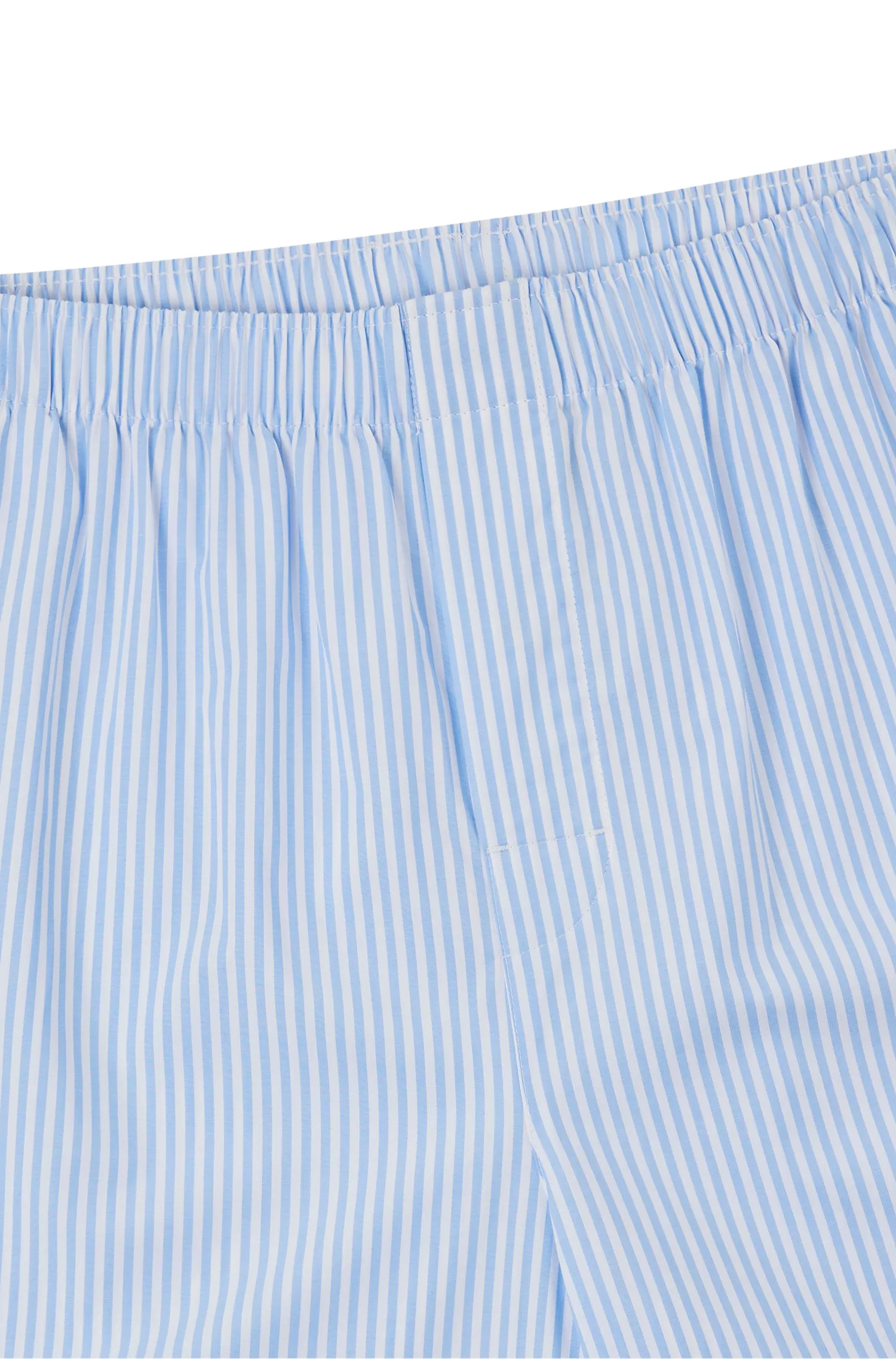 Calça de pijama BOSS com logotipo preto bordado em popeline de algodão listrado.