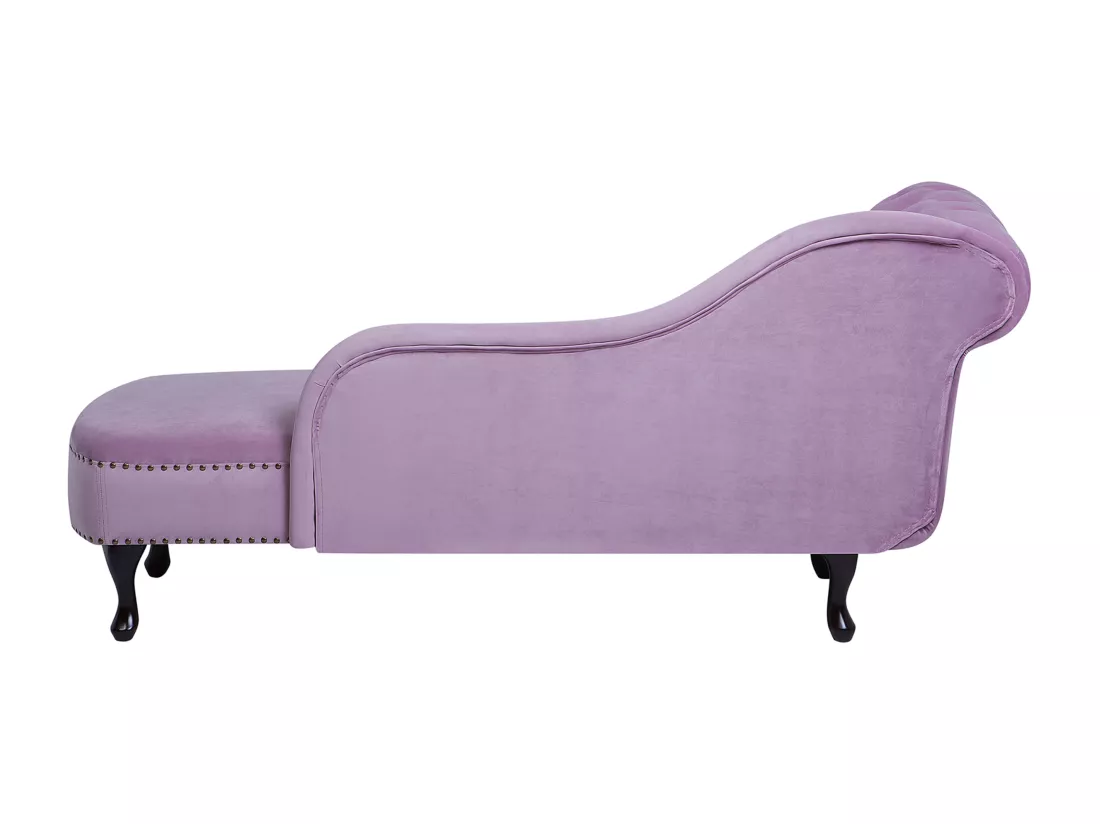 Méridienne en velours violet clair côté droite NIMES