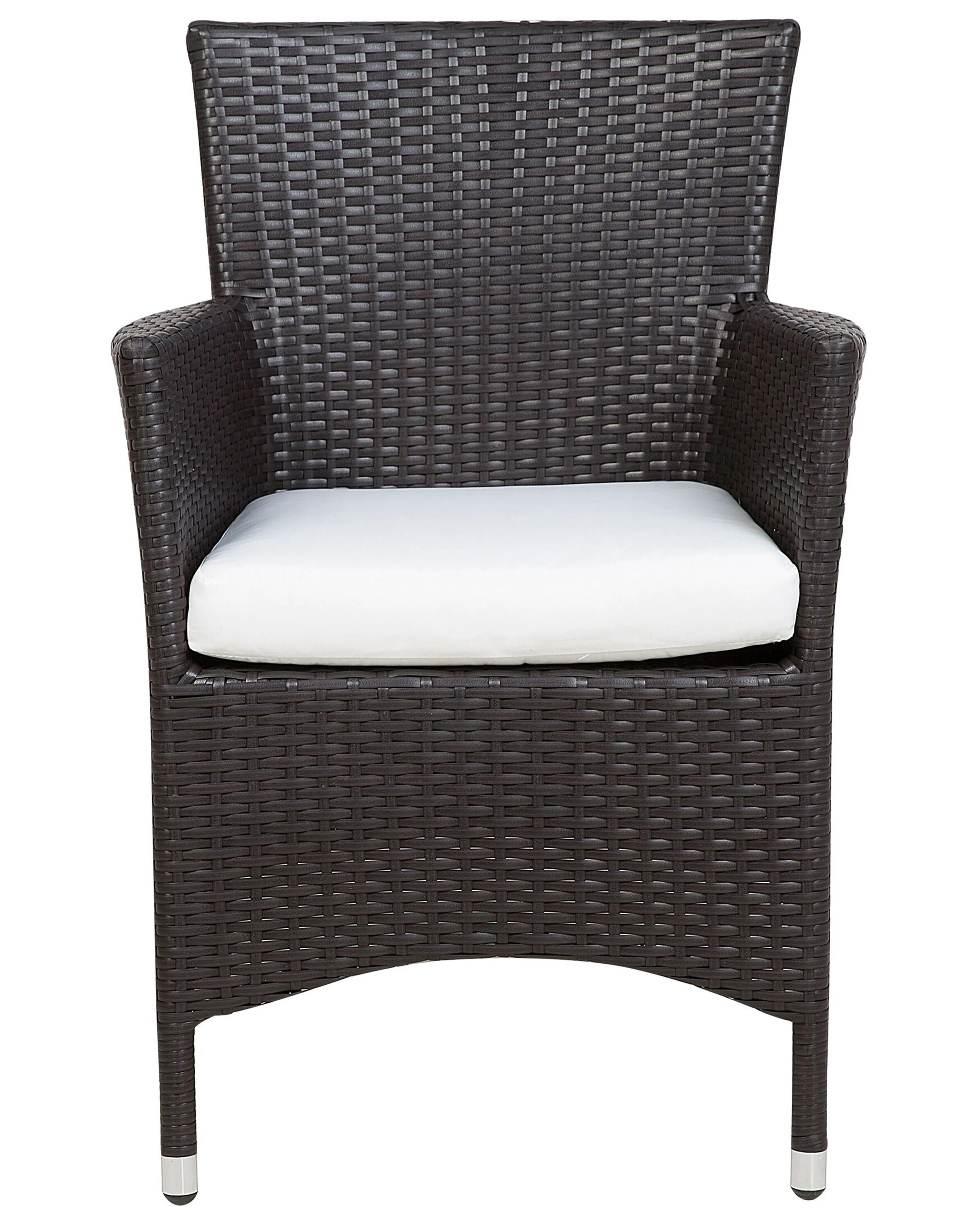 Set van 2 stoelen met zitkussen ITALY PE rotan Donkerbruin