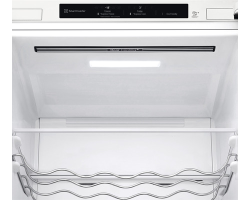 LG GBB62SWGGN koel-vriescombinatie (B x H x D): 59,5 x 203 x 68,2 cm; Koelgedeelte: 277 l; Vriesgedeelte: 107 l; Capaciteit: 5 flessen