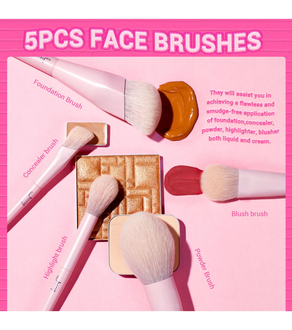 Jessup Beauty - *Makeup Lover Collection IV* - Conjunto de 14 pincéis - Crystal Pink
