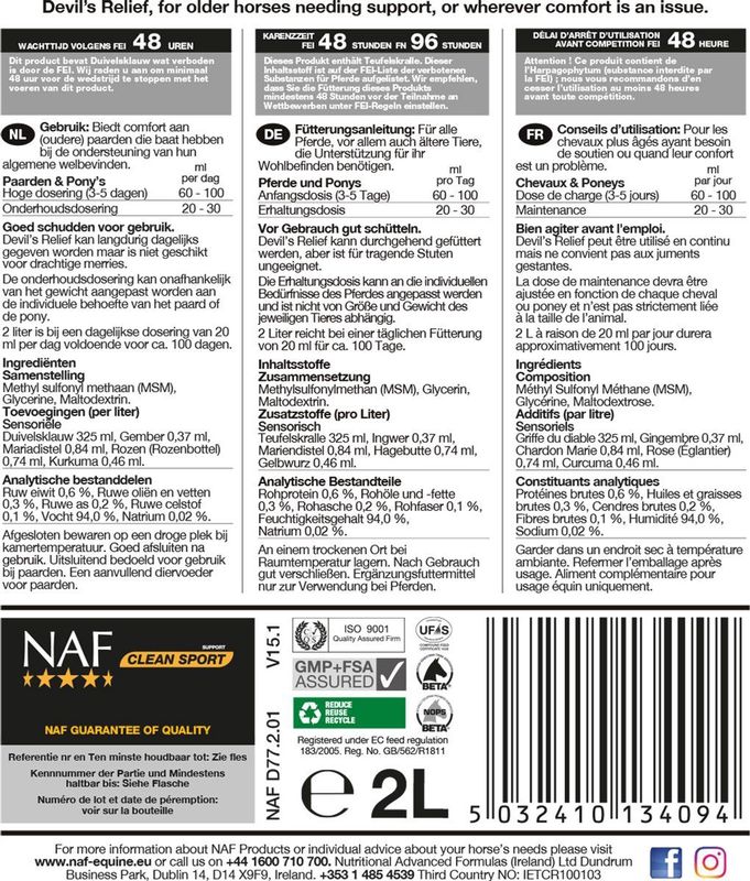 NAF - Devil's Relief - Extra Comfort & Ondersteuning - 5 L