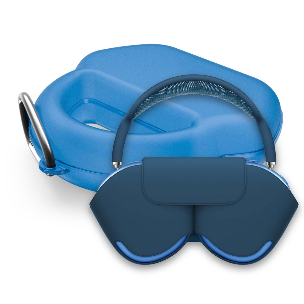 AirPods Max (2024) / AirPods Max Kunststoff Schutztasche Aufbewahrungs Case Hartschale   Karabinerhaken - Weiss