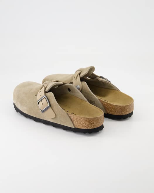 Birkenstock Boston Braided Pantoletten in Beige