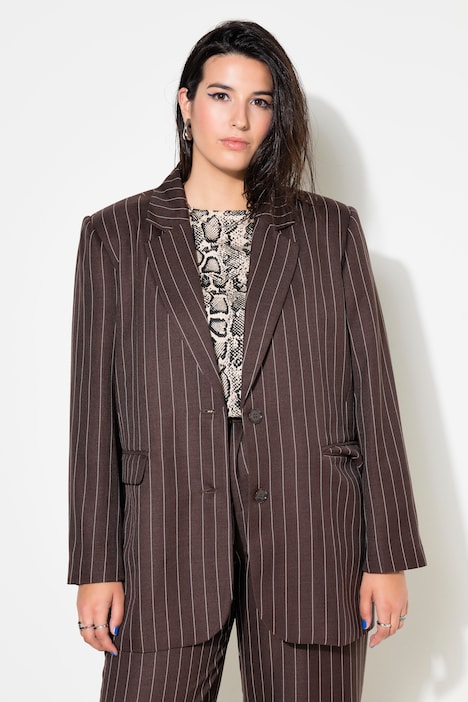 Blazer, oversized, Nadelstreifen, Schimmer