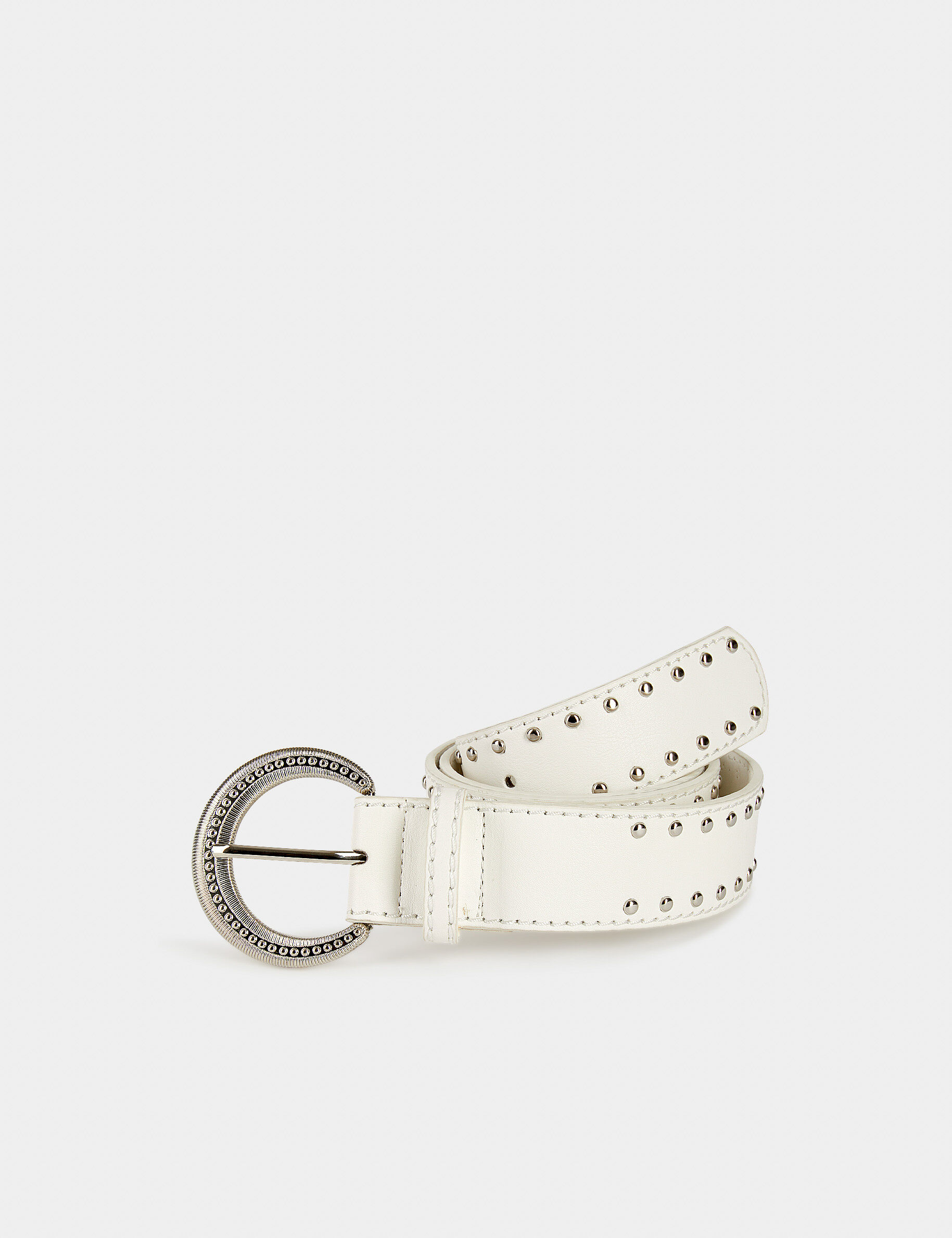 Ceinture avec clous blanc femme - blanc