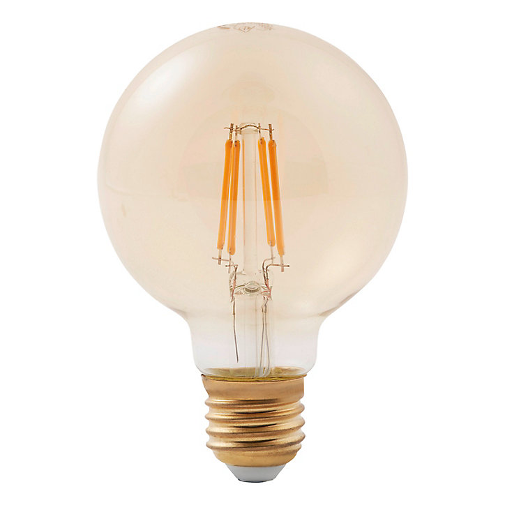 Ampoule à filament globe LED Diall E27 Ø80mm 6W=40W blanc chaud