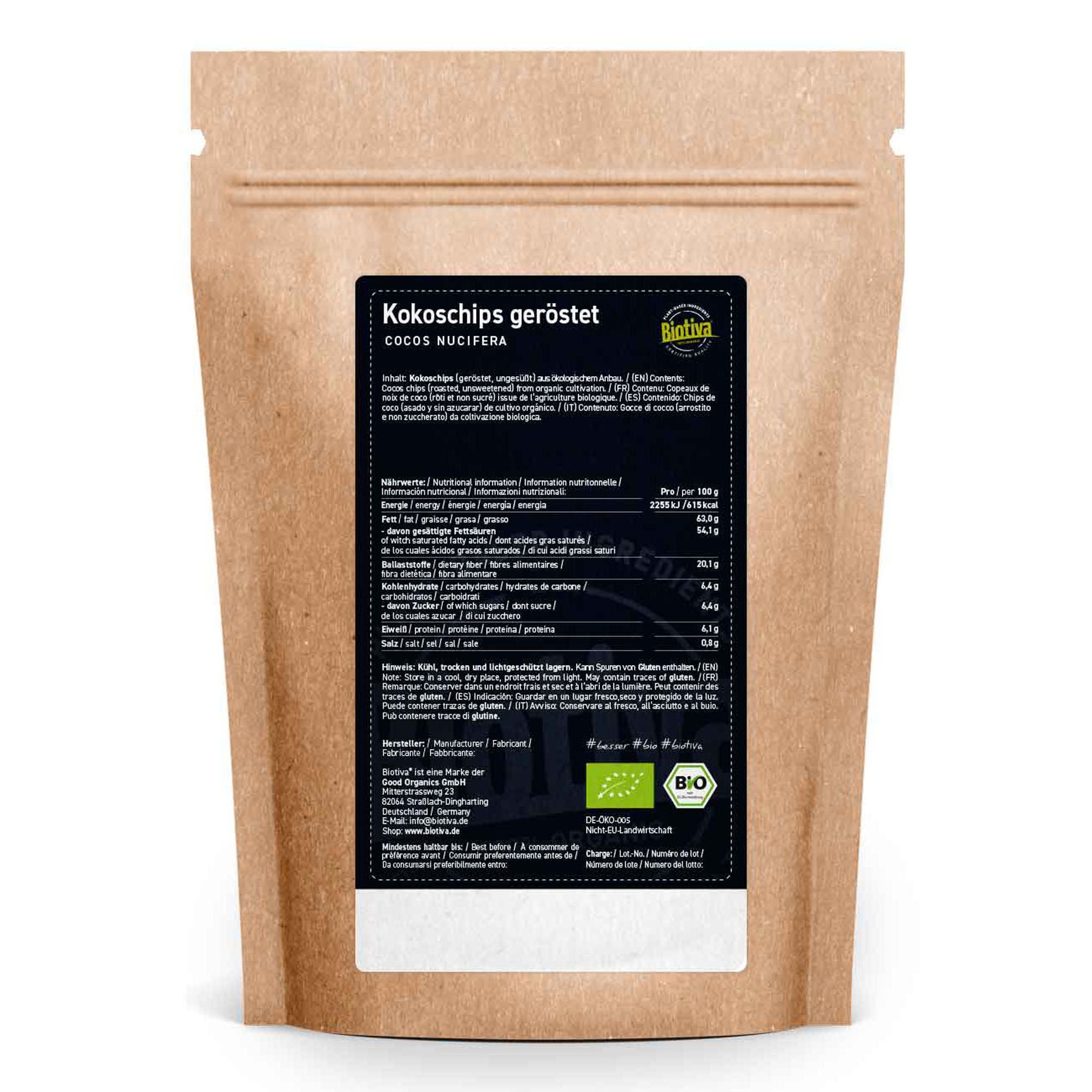 Biotiva Kokoschips ungesüsst geröstet Bio