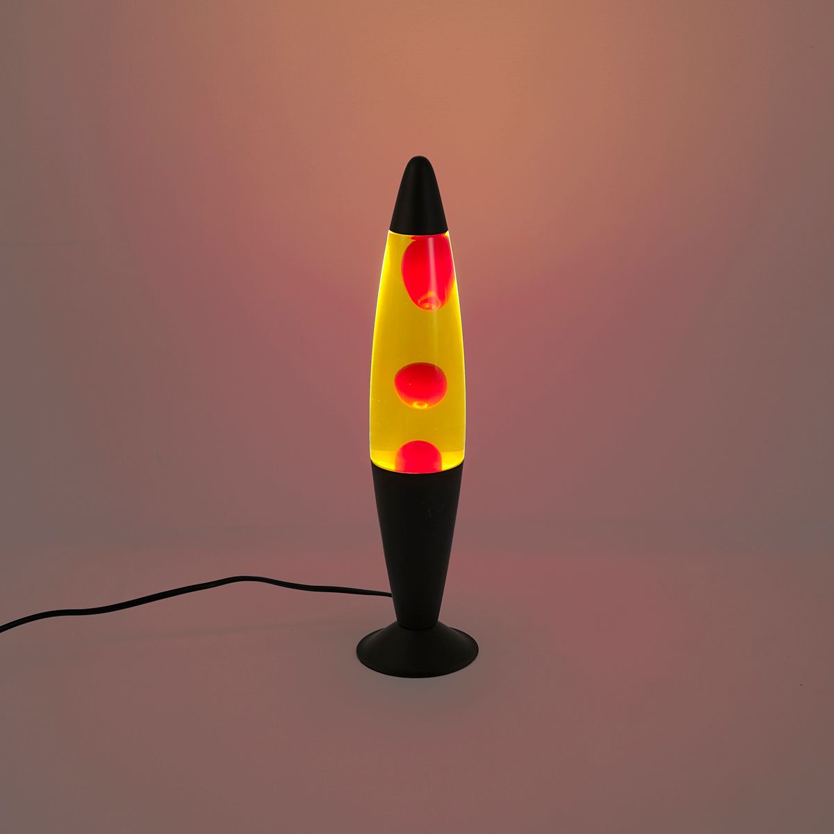 Lavalamp geel met rode wax incl. LED - Molten Lava