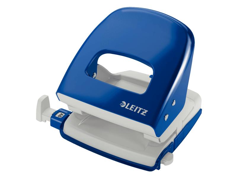 Leitz Locher NeXXt Metall, 30 Blatt, Blau Schwarz, mit Anschlagschiene, Loch 5.5 mm Durchmesser