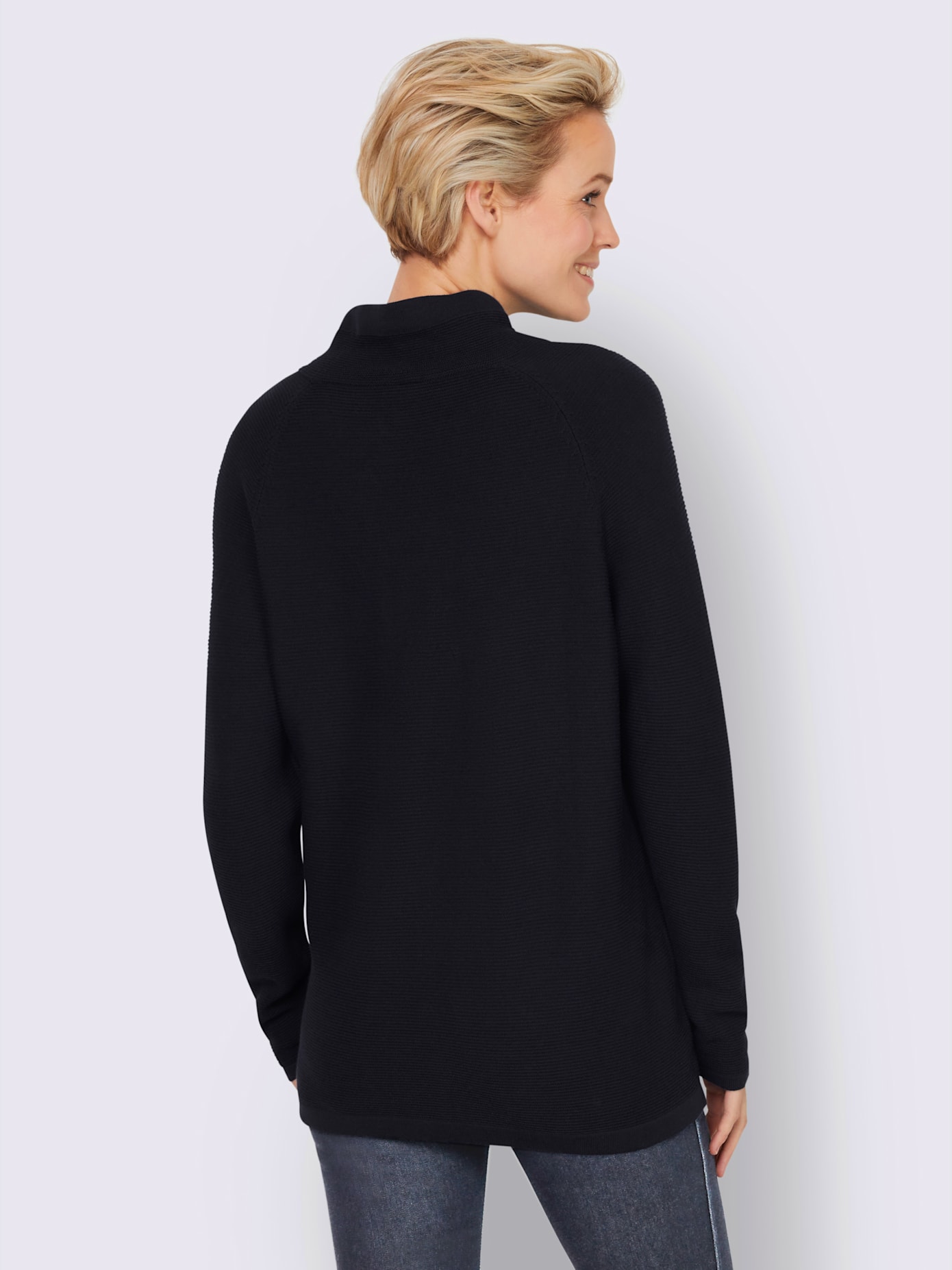 Pull large col montant avec coulisse