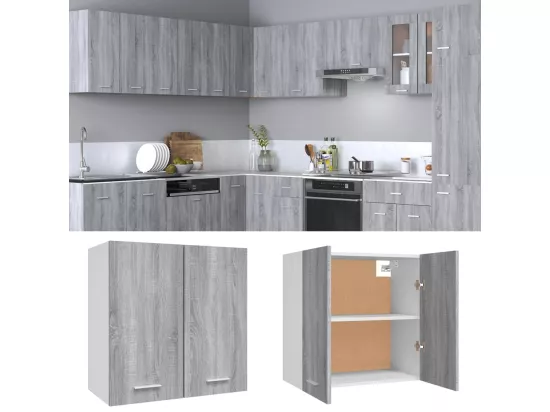 Armoire suspendue Sonoma gris 60x31x60 cm Bois d'ingénierie