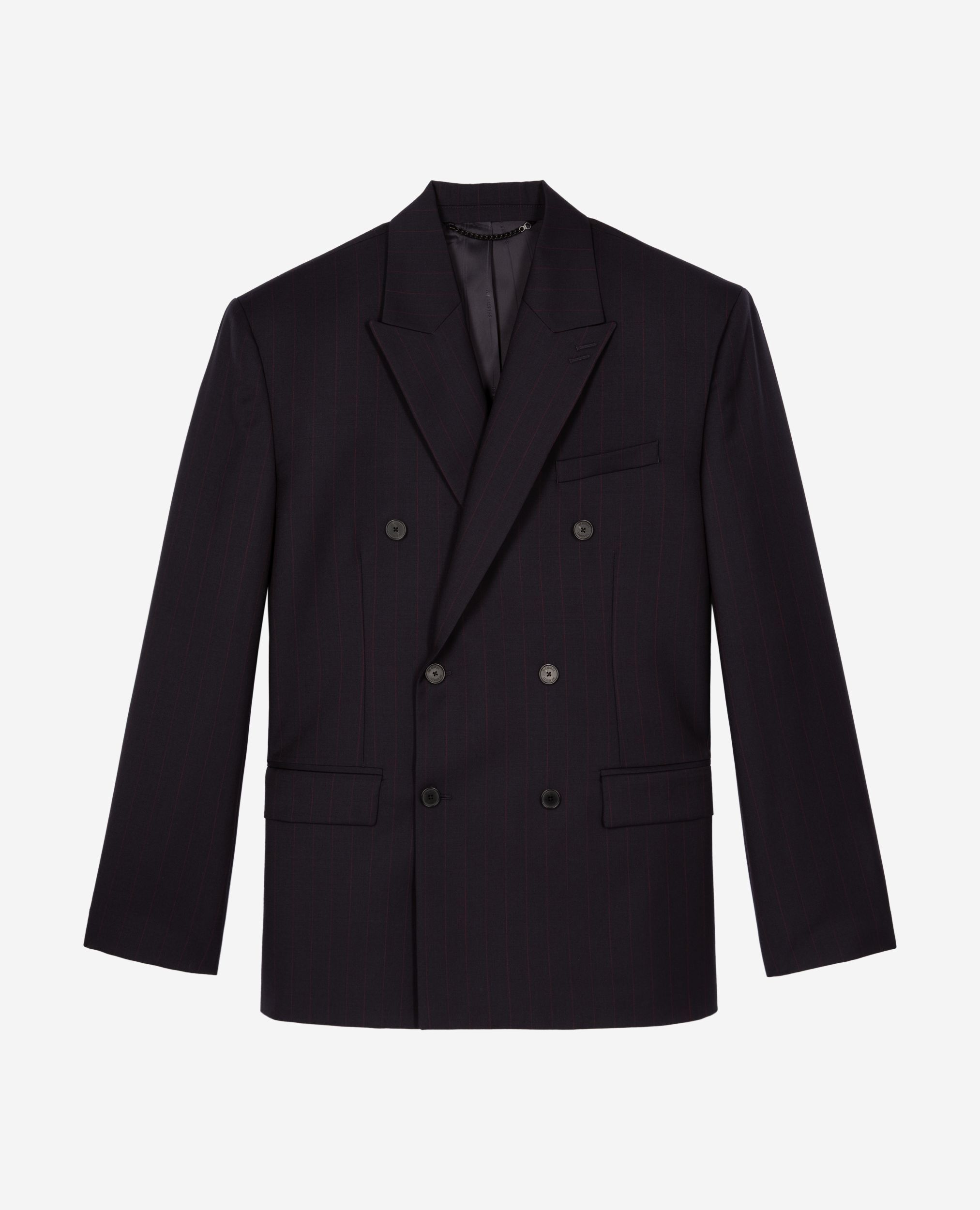 Veste de costume croisée à rayures marine