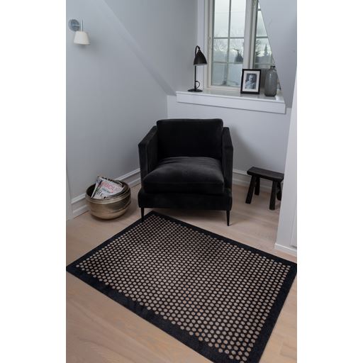 Tica Copenhagen Dot Gulvmåtte, Sort/Sand, 90x130 cm
