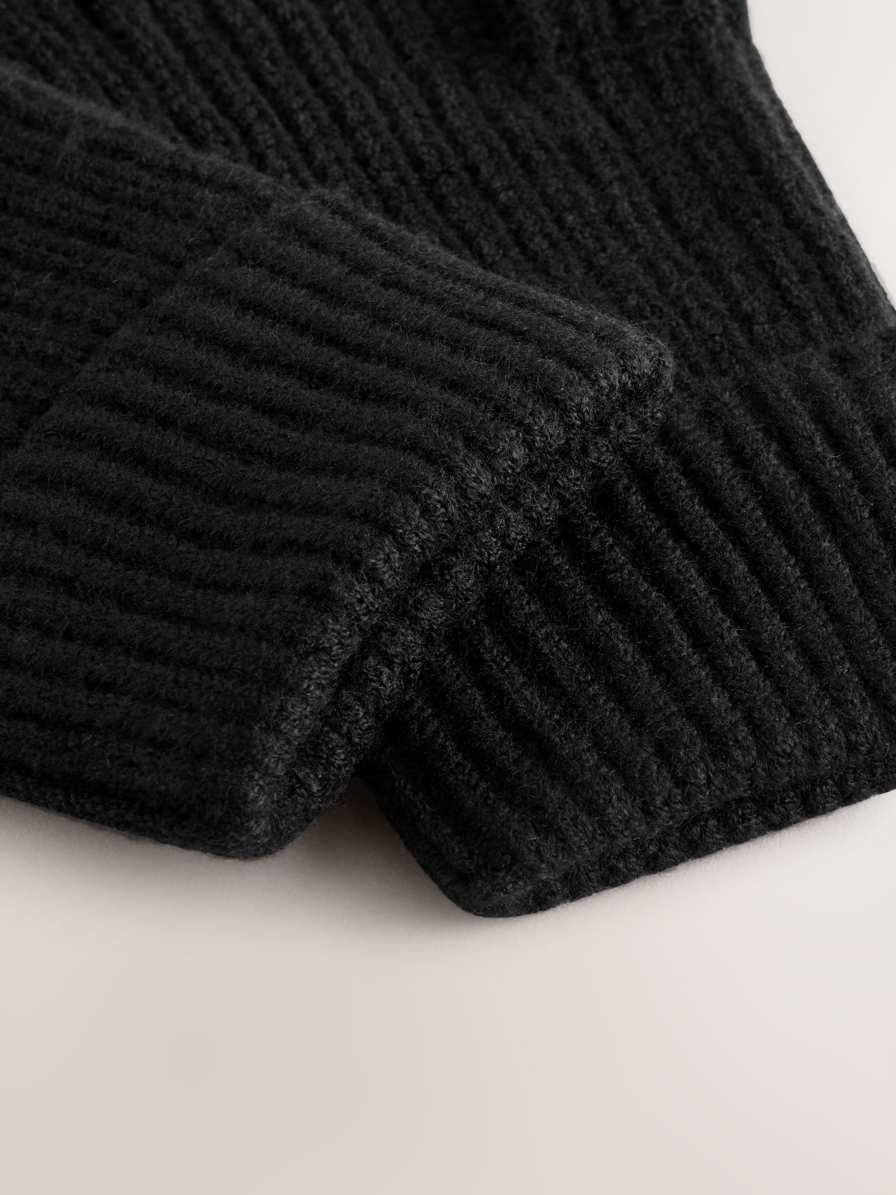 Zwart - Knitted Gloves (3-16yrs)