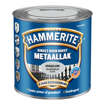 Hammerite Direct over Roest metaallak hoogglans zilvergrijs 250 ml