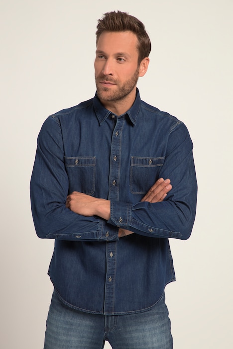 Jeanshemd, Langarm, Kentkragen, Modern Fit, bis 8 XL