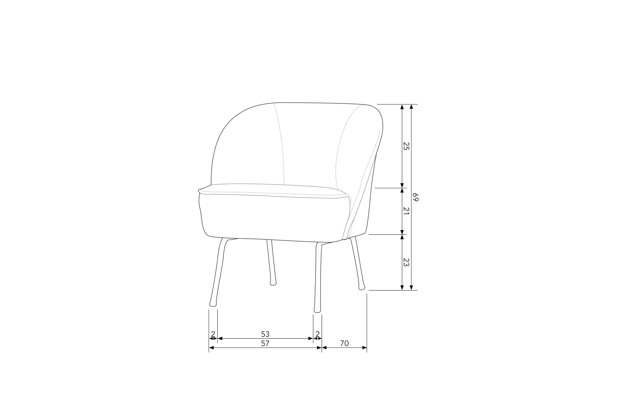 Fauteuil Vogue fluweel - Pistache