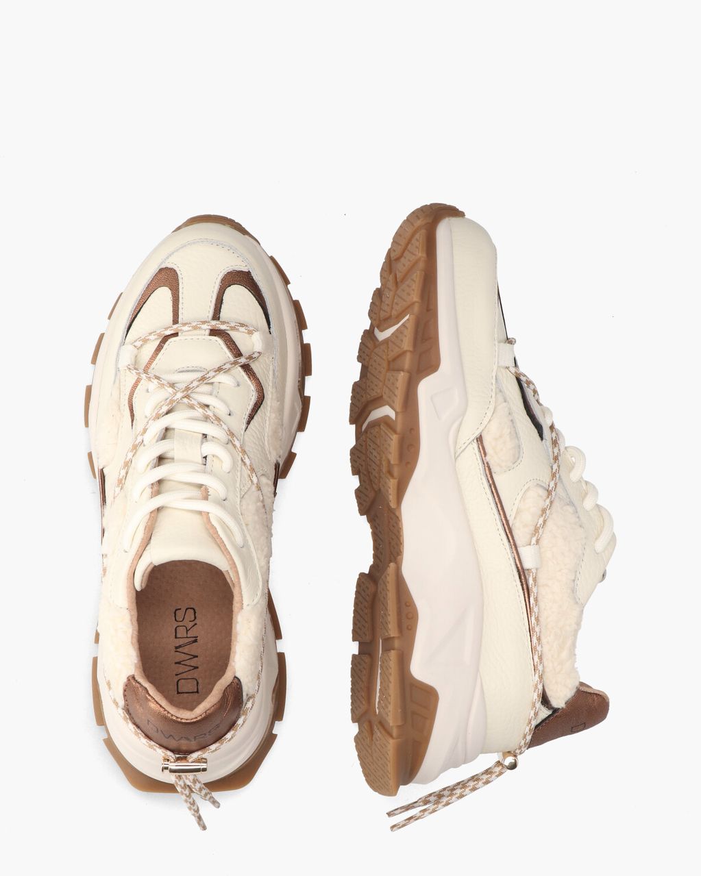 DWRS Label Bonney Teddy Off-White/Brons Damessneakers