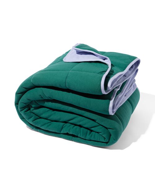 Couvre-lit jersey rayé vert/lilas 260 x 235