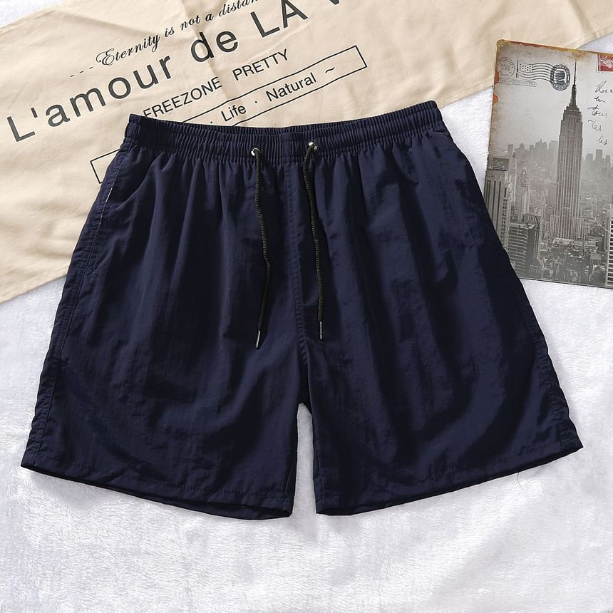 Posive - Effen shorts met trekkoord in de taille