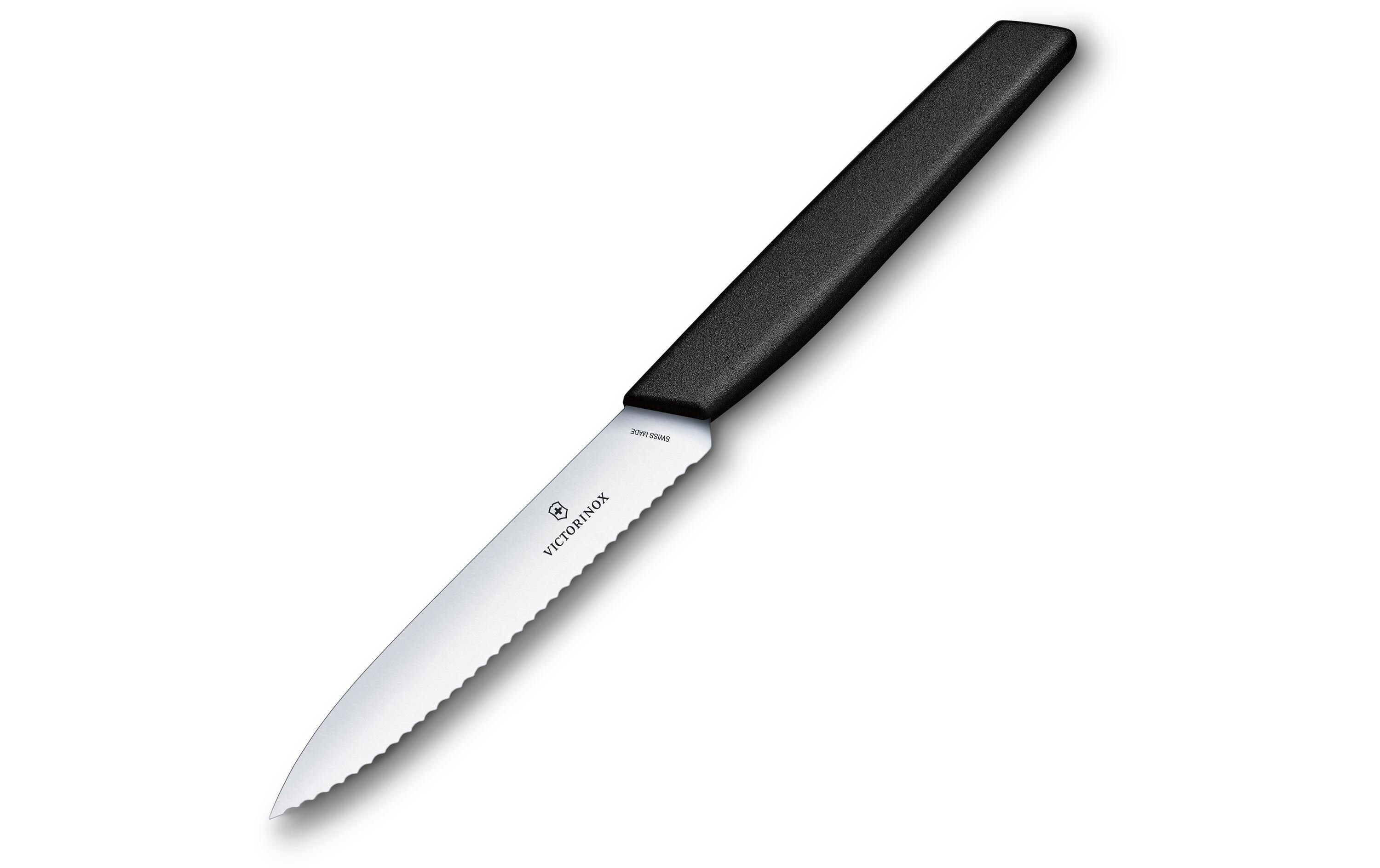 Gemüsemesser Swiss Modern mit Wellenschliff SchwarzGemüsemesser