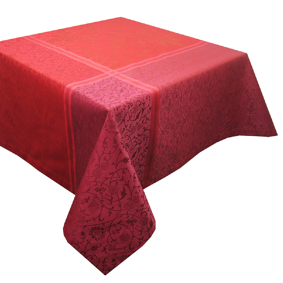 Nappe antitache déperlant pur coton bordeaux 172X302 Garnier Thiebaut