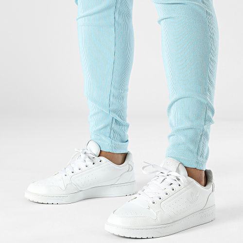 Pantalon Chino A Rayures Bleu Clair