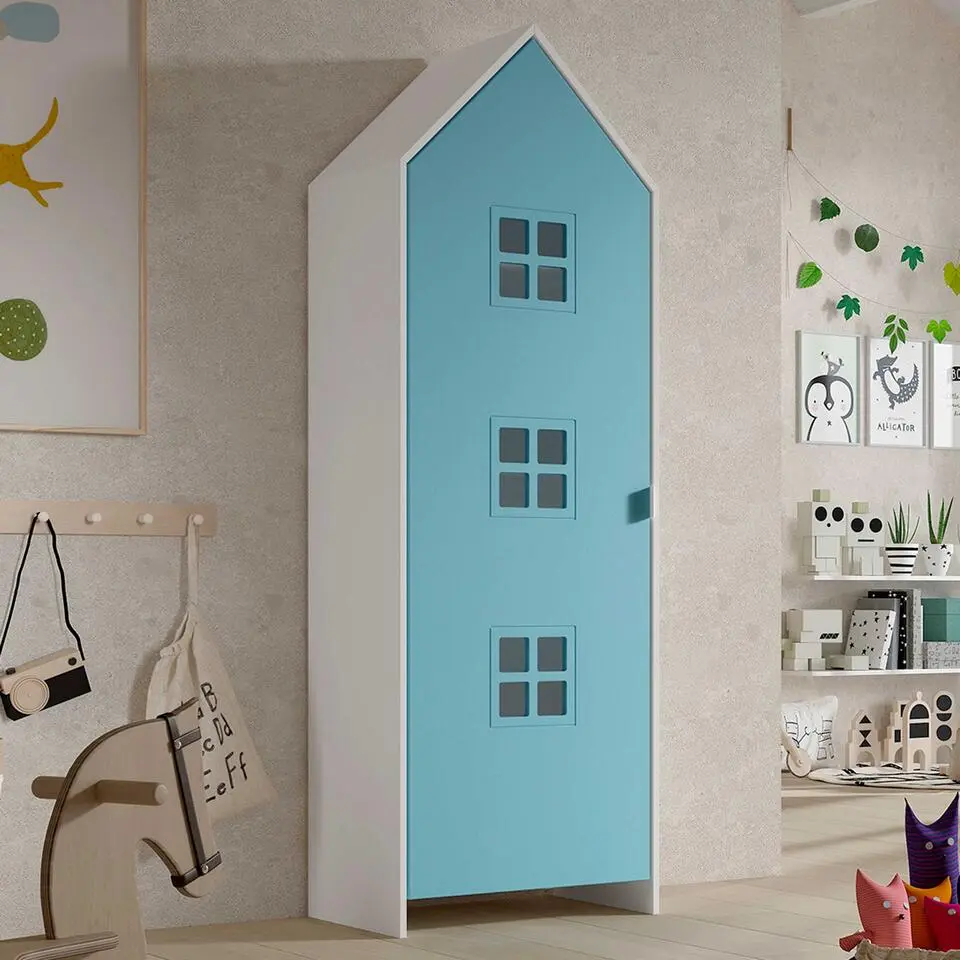 Kledingkast Casami Bruges - 58x37x172 cm - Blauw