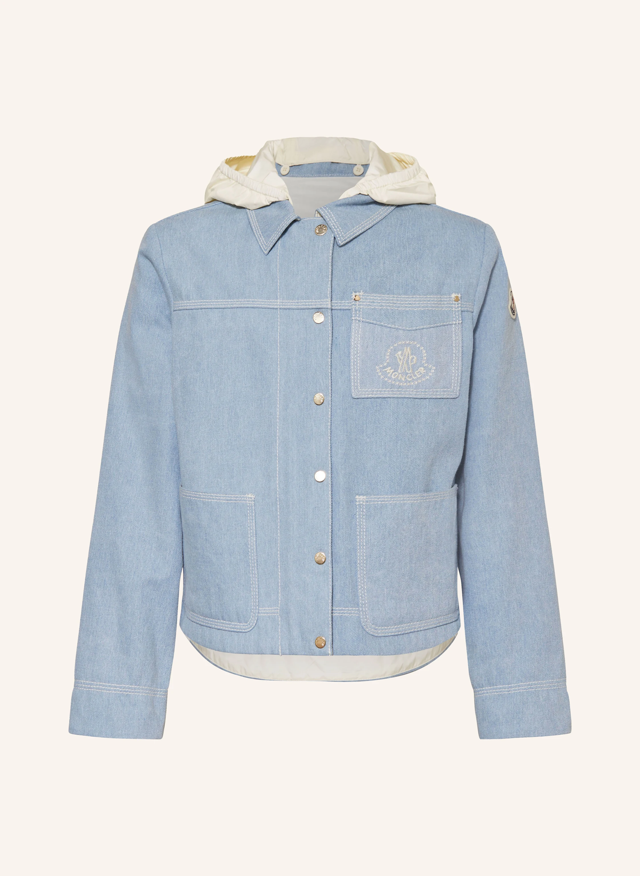 MONCLER enfant Jeansjacke ESBLY mit abnehmbarer Kapuze