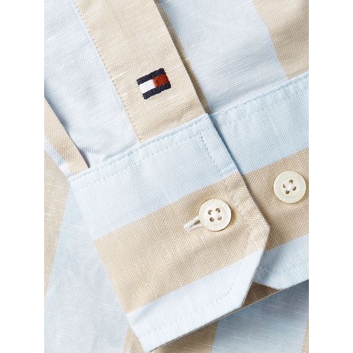 Tommy Hilfiger DC Bold Stripe Skjorte, Beige/Well Water/Optic White, XL