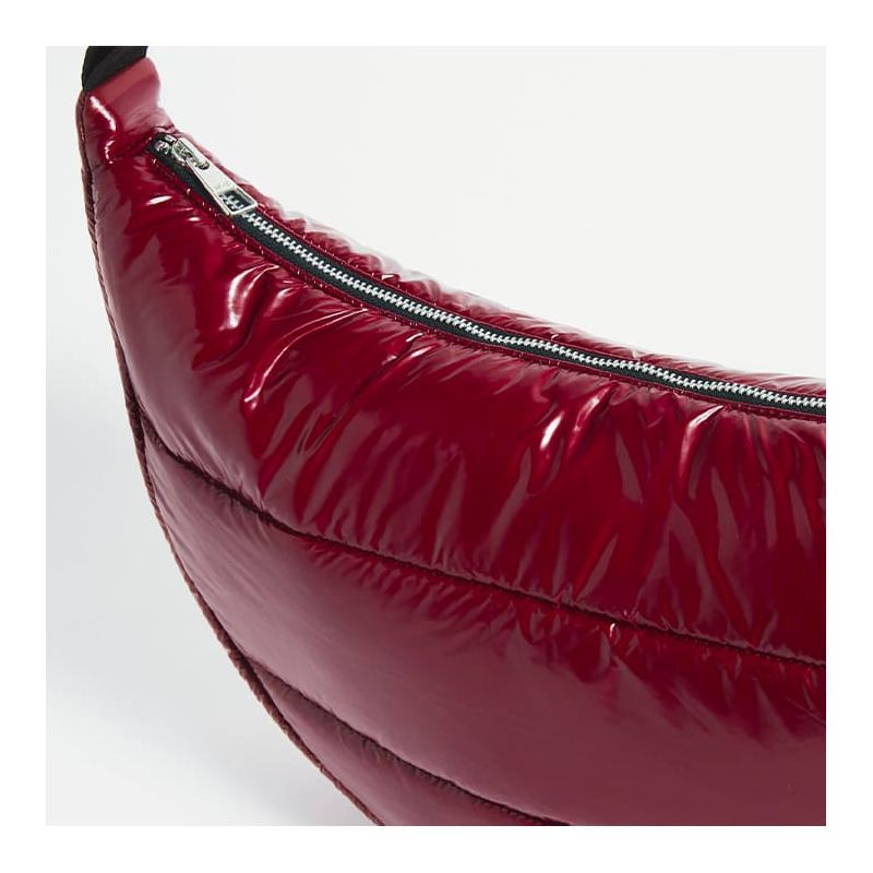 Sac bandoulière L 45 cm en matelassée Burgundy Glossy