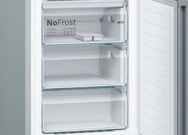 Bosch Serie | 4 KGN39VLEB - Køleskab/fryser - bund-fryser - bredde: 60 cm - dybde: 66 cm - højde: 203 cm - 368 liter - Klasse E - inox-look