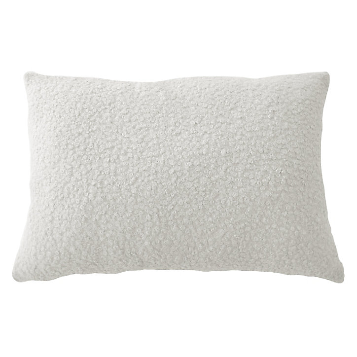 Coussin bouclette Ornami L.60 x l.45 cm blanc