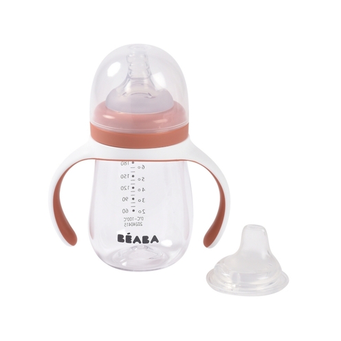Biberon d'apprentissage 210mL 2 en 1 - Terracotta - BEABA