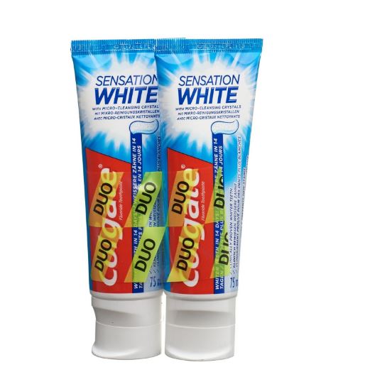 COLGATE Sensation White Zahnpasta<br>2 × 75 ml, Tube, Paste, Duo