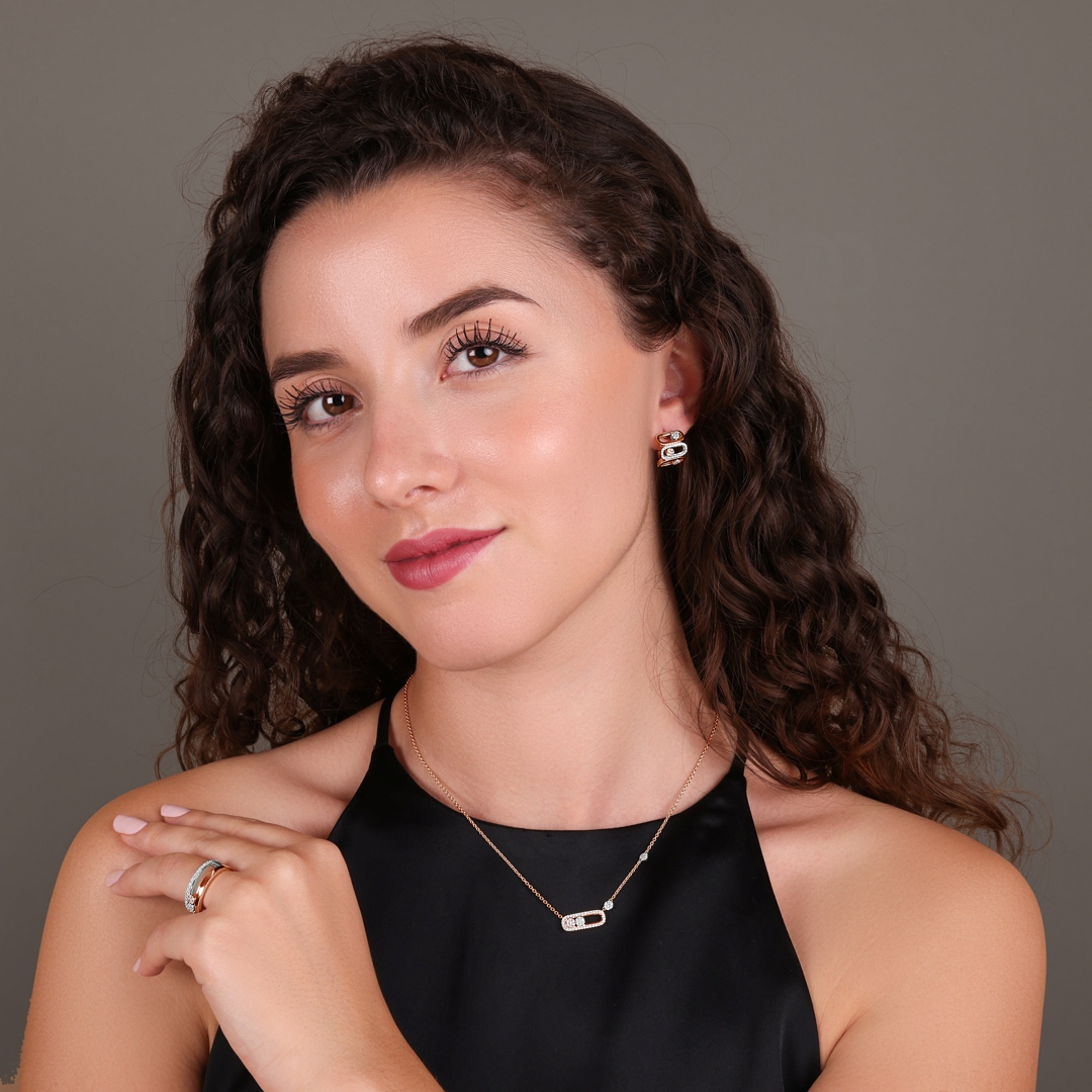 Collier 750/18 K Roségold mit Diamanten 0.28 ct H/Si