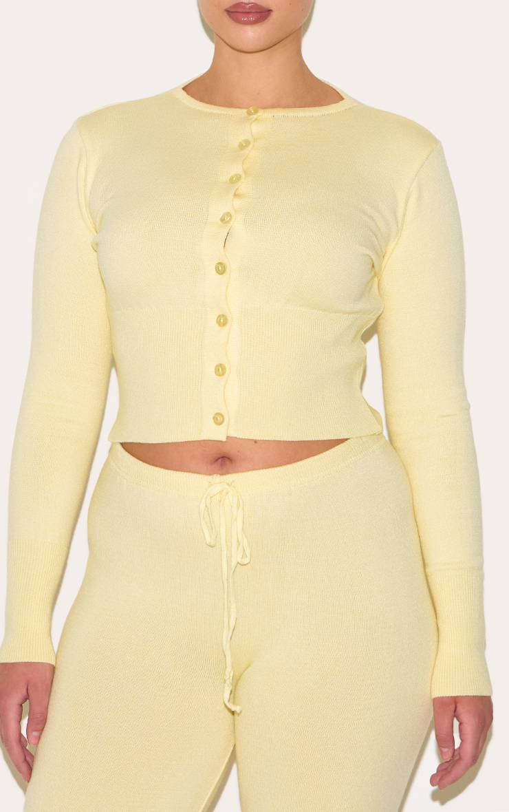 Citron Cardigan Côtelé Large À Boutons En Maille Shape