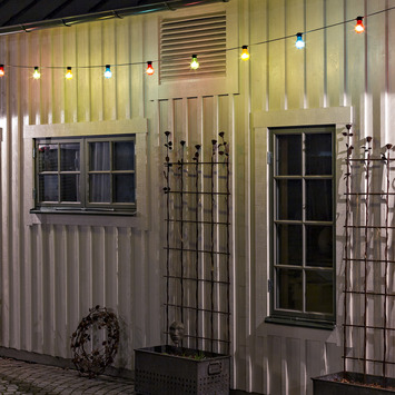 Feestverlichting lichtsnoer 20 multicolor LED lampen