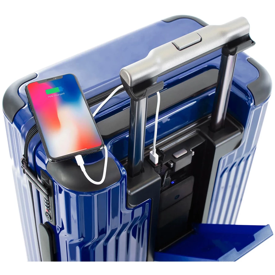 Heys Tekno - 4-Rollen-Kabinentrolley S 15.6 53 cm USB blue