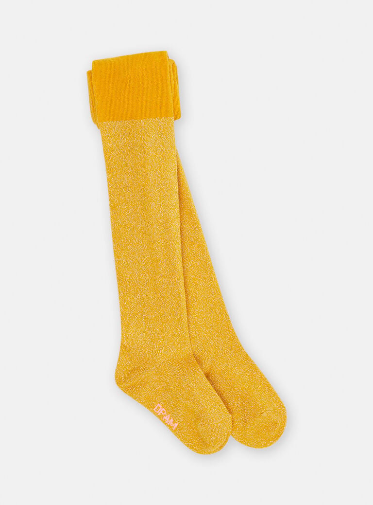 Collants jaunes en lurex bébé fille